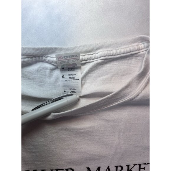 Flower market large fruit of the loom T-shirt white with flower logo - Picture 3 of 4
